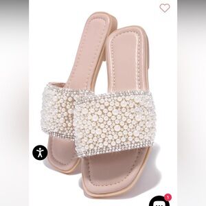 Elegant Pearl Embellished Sandals